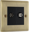 All Twin - FM Aerial Socket TV and Satellite Sockets - Antique Brass product image