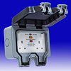 13A 2 Gang RCD (Type A) DP Weatherproof Switched Socket (Latching) - IP66