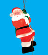 Santa Hanging On Rope Christmas Character