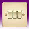 All 3 Gang Light Switches - Brass product image