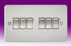 All 6 Gang Light Switches - Brushed Chrome product image