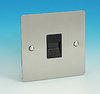 Master Telephone Socket - Brushed Chrome - Black Insert
