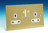 13 Amp Twin Switched Socket - Brushed Brass