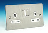 13 Amp Twin Switched Socket - Brushed Chrome