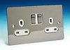 13 Amp Twin Switched Socket - Gun Metal