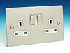 13 Amp Twin Switched Socket - Pearl