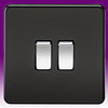 All 2 Gang Light Switches - Black product image