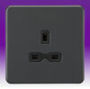 13 Amp 1 Gang Unswitched Socket - Anthracite