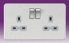 All Twin Switched Sockets - Brushed Chrome product image