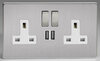 All Twin with USB Sockets - Brushed Stainless Steel product image