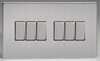 All 6 Gang Light Switches - Brushed Stainless Steel product image