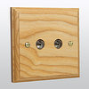 All Twin - FM Aerial Socket TV and Satellite Sockets - Wood product image