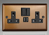 All Twin with USB Sockets - Bronze product image