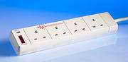 Anti surge Trailing Extension Sockets white - 4 and 6 gang product image