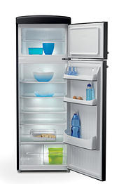 315 Litre Retro Style Double Door Fridge/Freezer, Black