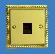 Master Telephone Socket - Georgian Brass