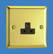 2 Amp 3 Pin Round Socket - Victorian Brass
