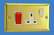 45 Amp Cooker Control Unit - Victorian Brass - White Insert