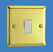 1 Gang Intermediate Light Switch - Victorian Brass - White Insert
