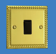 1 Gang Intermediate Light Switch - Georgian Brass
