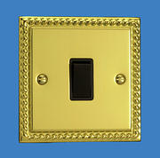 1 Gang 2 Way Light Switch - Georgian Brass