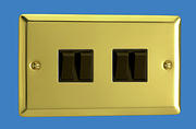 4 Gang 2 Way Light Switch - Victorian Brass