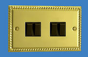 4 Gang 2 Way Light Switch - Georgian Brass