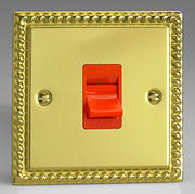 45 Amp DP Switch - Sq - Georgian Brass