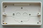 2 Gang 28mm Surface Box - White