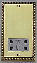 Dual Voltage Shaver Socket 115/230v - Georgian Brass product image 3