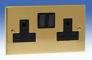 Edwardian Brass Sockets with Black Inserts product image