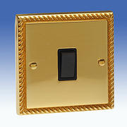 Georgian Brass Wall Switches with Black Inserts product image