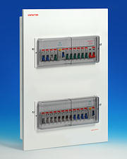 Click for Larger Image 22 Way Flush Metal Dual Split Consumer Unit