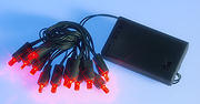 12 LED Battery Christmas Lights  - Green Flex