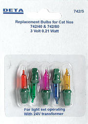 5 Spare Lamps Coloured - 3 volt - 0.21 watt