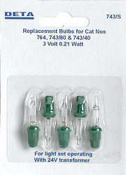 5 Spare Lamps Clear - 3 volt - 0.21 watt