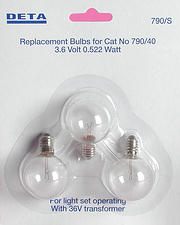 3 Spare Clear Lamps For 790 3.6 volt - 0.522 watt