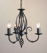 Click for Larger Image Artisan 3 Lamp Chandelier - Black