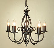 Artisan 5 Lamp Chandelier - Black