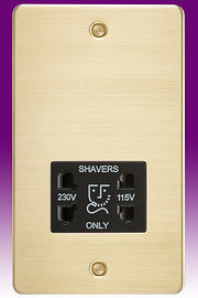 Flatplate - Brushed Brass Dual Voltage Shaver Socket product image