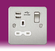 Flatplate - Brushed Chrome Sockets with USB product image 3