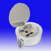 13A 1 Gang Recessed Socket c/w 2 x USB Charger Ports product image