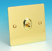 1 Gang 2 Way Toggle Light Switch - Brass