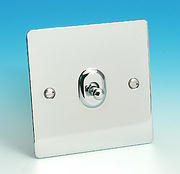 1 Gang 2 Way Toggle Light Switch - Chrome
