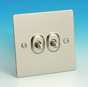 2 Gang 2 Way Toggle Light Switch  - Pearl