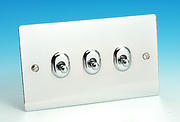 3 Gang 2 Way Toggle Switch - Chrome