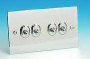 4 Gang 2 Way Toggle Switch - Chrome