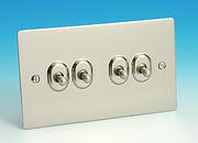 4 Gang 2 Way Toggle Switch - Pearl
