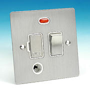 13 Amp Switched Spur + Neon + Flex Outlet - Brushed Chrome