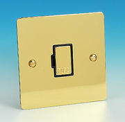 13 Amp Unswitched Fused Spur - Brass - Black Insert